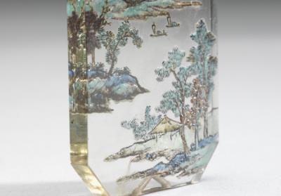 图片[3]-Glass pendant with image of landscapes in painted enamel, Qing dynasty (1644-1911).-China Archive
